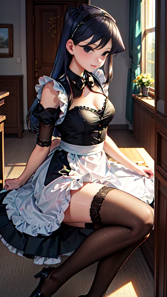 ((Finest quality)),(超A high resolution),(ultra-detailliert),((Best Anime)),sharpnes,Vivid:1.1,The art of astounding depiction, (1人の女性),((Maids:1.7)),pinafore,huge tit,Show off your underwear:1.5, kitchin