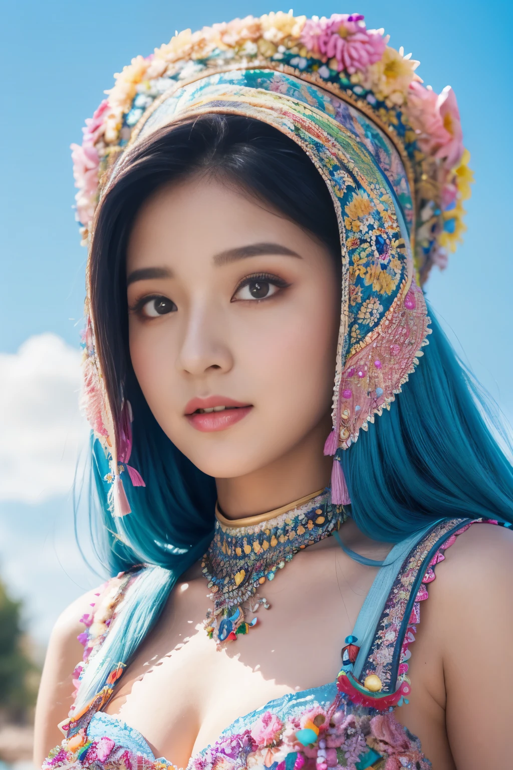 (Highest quality:1.2),(Perfect beautiful face:1.2), People in colorful costumes々is on stage, Album cover inspired by Unya Togan, It's eight o'clock, everyone gather,Flicker, 1 9 7 0 s Japanese TV Programs, Japan in the 1990s, Japanese TV Programs, Retro 90s Japanese, 80's japanese photo, Minoru Nomata, hidetaka tenjin