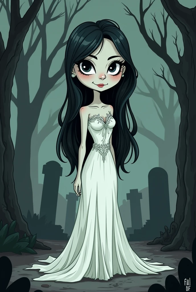 (1girl), (masterpiece, best quality:1.2), white background, (monster girl), ghost girl, obscured eyes, curvy, pale skin, the ring girl, tattered black dress, black long hair, ghostly aura, hands in frame, no face, question mark, hair in shot, confused expression, ((question mark shaped ghost)),