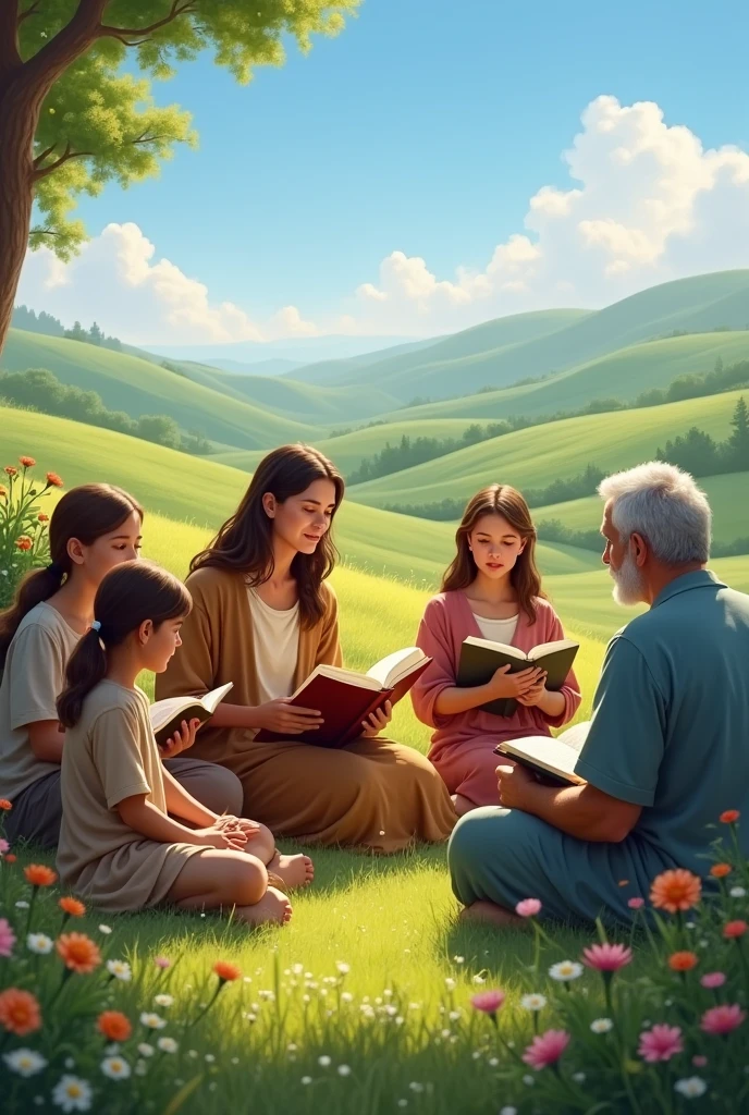 familia lendo a biblia