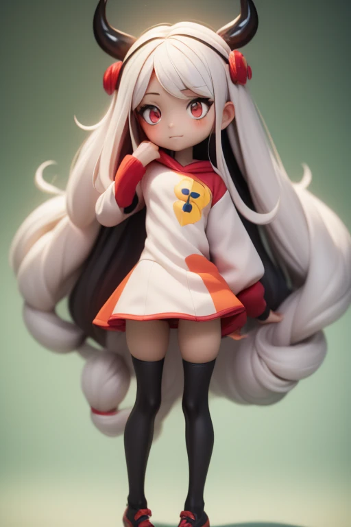 　Primary school students　young　small　height: 130cm　Standing picture Simple design　The dress is a one-piece　camisole　Sleeveless　No sleeve　Long Hair　Long black hair　Hair is black　Red eyes　Shoulder-baring ahoge　Kokeshi
