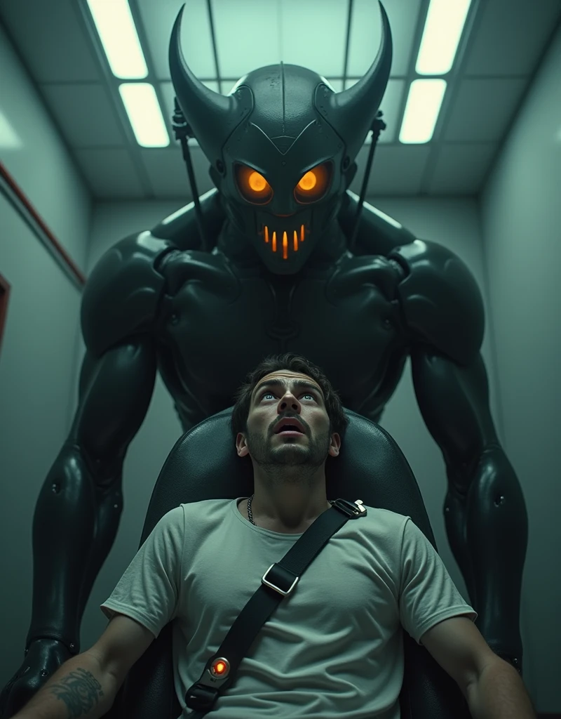 Aais-wirez alien reptile, surrounded by connected devices of various type, in a dark room, high voltage equipment,sinister look on face,<lora:Alien_God_V3:1><lora:Alien_God_V3:1>