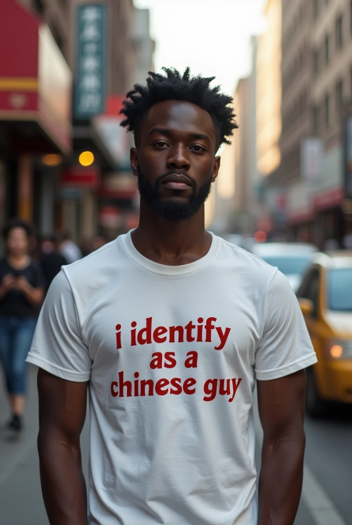 a young man on street, half body