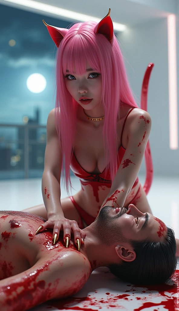 A demon commits adultery with a woman in front of people