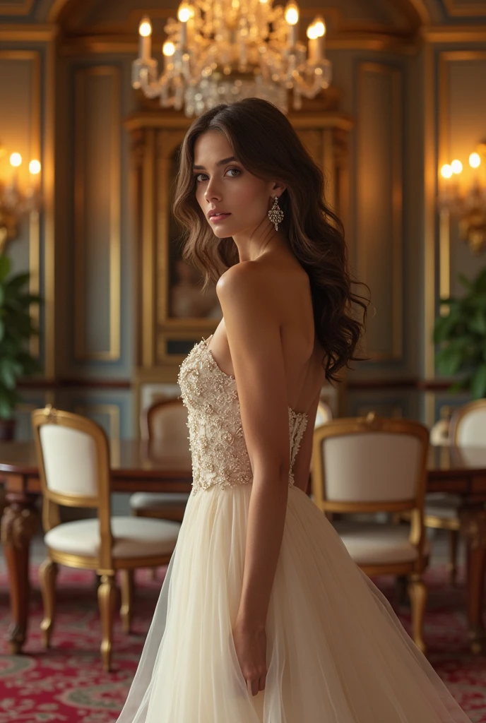best quality, master part, high resolution, 1girl, vestido de porcelana, Hair accessories, colar, jewelries, cara bonita, no corpo, Efeito Tyndall, Realistic, shadow studio, Rim lighting, dual-tone lighting, (Skins de Alto Detalhe: 1.2), 8k UHD, DSLR, luz suave, alta qualidade, Volume de Luz, tiro furtivo, fotografia, high resolution, 4k, 8k, desfoque de fundo,