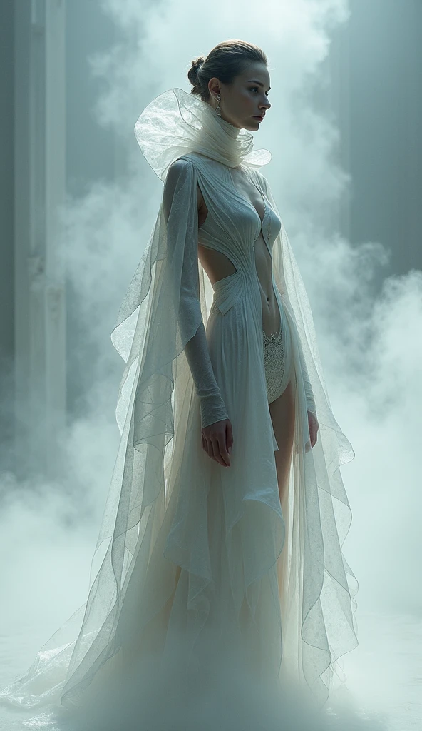 Surreal Scene Art、Surreal person、Translucent woman:1.5、ghost、Ghost、ghost、See-through background、Beautiful woman、Perfect proportions、No fade out legs、