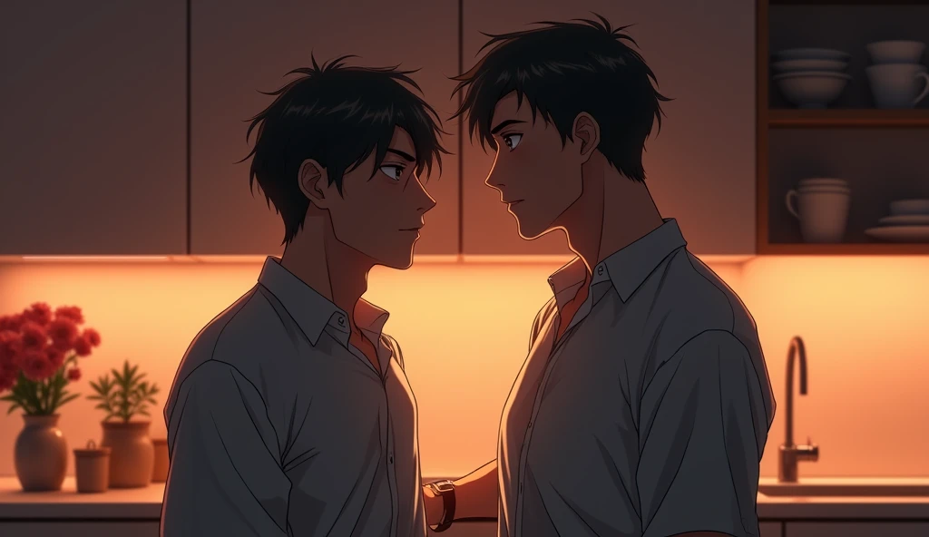a night scene of two gay men passionately making love in a secluded area of a zoo, with the rain pouring down
(best quality,4k,8k,highres,masterpiece:1.2),ultra-detailed,(realistic,photorealistic,photo-realistic:1.37),candid moment,romantic atmosphere,intimate connection,sensual touch,expressive facial expressions,Wet ground and glistening skin,intricate details of their bodies highlighted,warm lighting,soft shadows,rich colors,moody ambiance