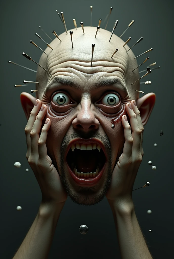 Handsome zombie man eats brain