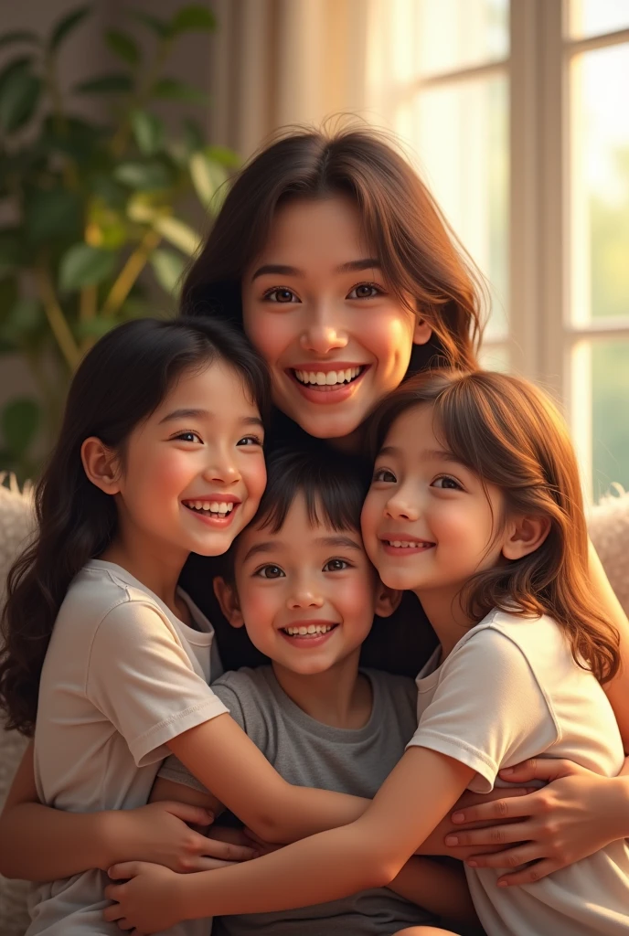 Women with her two children