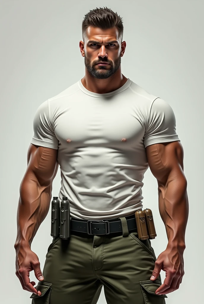 Military blond male muscular nude
