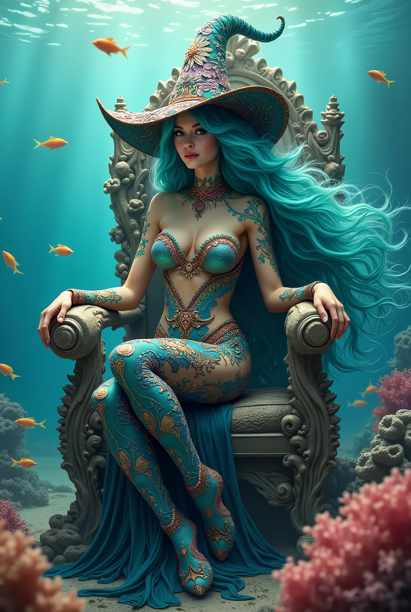 Sexy and attractive underwater witch Huge appetite Big bust and buttocks Slender Wears bikini, cape and hat He has an apathetic attitude, sarcastic and with a dark sense of humor
