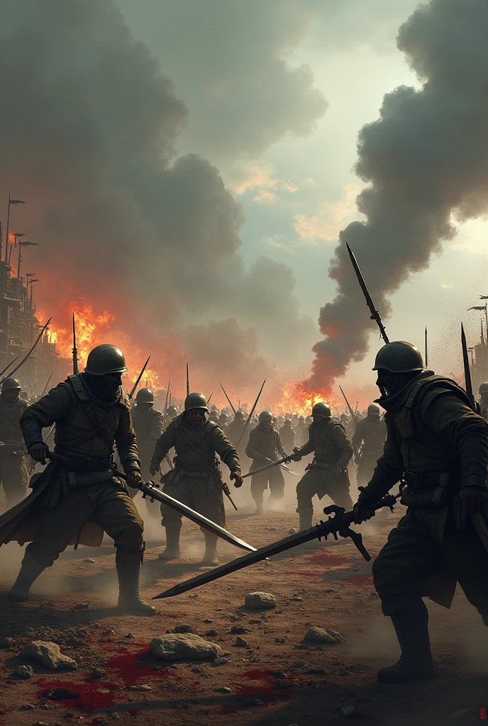 In a grand and violent battlefield, a Spartan warrior fought against thousands of Japanese warriors in a brutal and intense war. Corpses lay scattered across the vast plain, blood flowing like a river and blood splattering in every direction.
The clash of swords and shields echoed throughout the battlefield, the thunder of war horses and the roar of fire creating a scene of chaos and destruction. The air was thick with smoke and the ground was littered with broken weapons and shattered armor.
Banners fluttered in the wind, almost blocking out the sky, as soldiers on both sides fought fiercely against their enemies. With swords clashing and gunpowder exploding, iron horses trampled over boiling blood pools and soldiers cried out in agony.
The battlefield was pitted and littered with severed limbs and corpses, with countless soldiers falling on both sides of the conflict. Both armies were locked in a brutal struggle, exhausting their strength and resources.
The entire scene exuded an atmosphere of extreme tension, intensity, and terror, as if hinting that the cruel war would never end.
hdr, (photorealism, masterpiece quality, best quality),