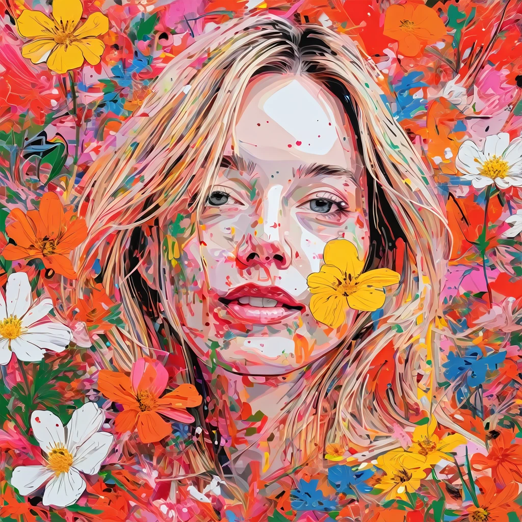 8k, RAW photo, Fujifilm, analog style photo of a beautiful young woman as avril with (huge breasts) in a light pink rose garden (highly detailed skin:1.2) Style-Petal BREAK
short hair, blonde hair with color streaks, blunt bangs, wearing a dress, film grain, 35mm, cute-style, cowboy shot