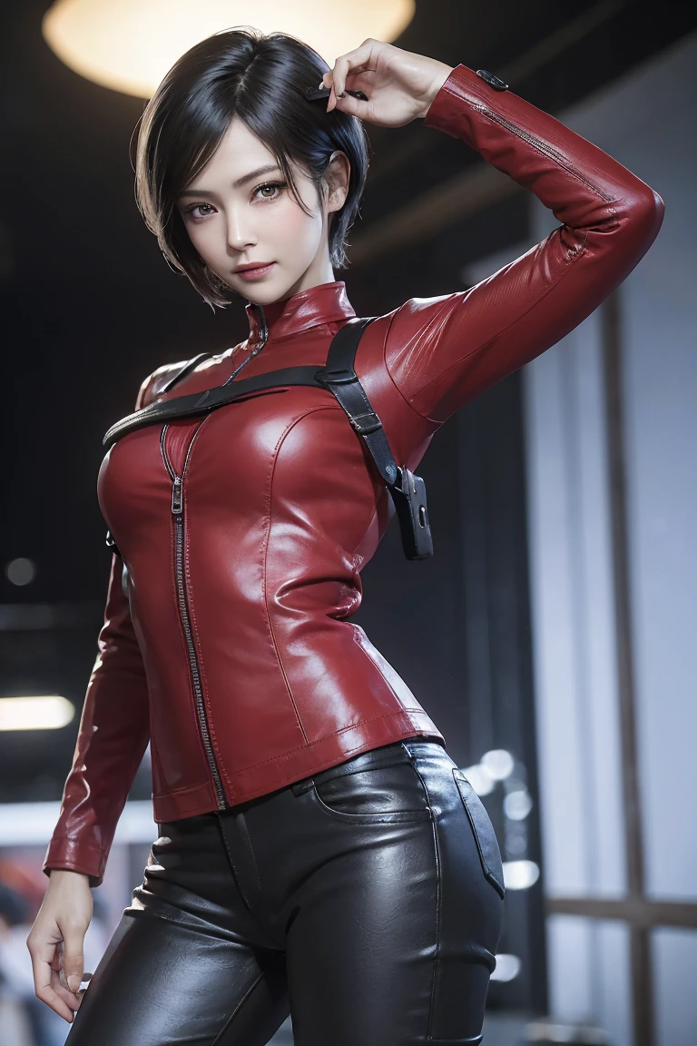 Claire Redfield from Resident Evil, posing seductively to viewer, solo:1, pov, beautiful thick thighs, side view
Sunny city background, long hair, 3/4 body, school attire with jacket and mini skirt