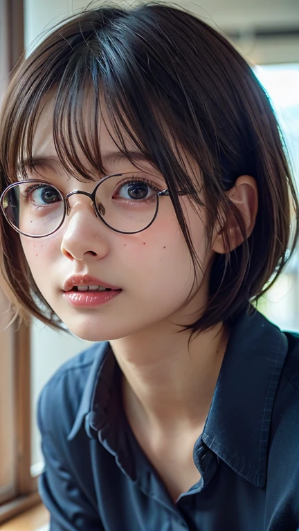 ((sfw: 1.4)), detailed face, cute face,brown eye, , extra short hair, sidelocks-hair, master piece ,lie , pillow hug dakimakura (object) , master piece , best quality , detailed , (matured female) , blouse , japanese , room , indoor