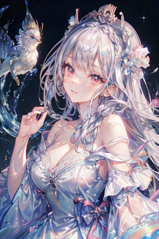(ultra-intricate pupil in eyes, shiny eyes), long eyelashes, double eyelids, parted lips, kawaii, cute, ( flat chest), slender, (ultra delicate and beautiful skin), insanely detailed clothes, perfect anatomy, dynamic angle, BREAK (masterpiece, best quality), (ultra-detailed 8K), (perfect design), absurdres, highres, ((blush)), (super fine illustration), ((light blue long hair))), 10 years old, long hair ((blush)), masterpiece, best quality, (amazing, beautiful detailed eyes, blunt bangs), tareme,wide eye,high resolution, cute face, masterpiece, best quality, extremely detailed, anime, beautiful girl, solo, depth of field, masterpiece, puffy nipple(bered breast),
beautiful detailed fashion magazine style, blue hair girl wearing pastel decora fashion, intricate illustration, ice cream, sweets, shimmer, iridescent, light particles, cake, strawberries, fruits, dynamic angle, pink theme,, glossy, shiny clothes, lolita fashion, frills, smile, 8k, 1girl,Teardrop-shaped breasts