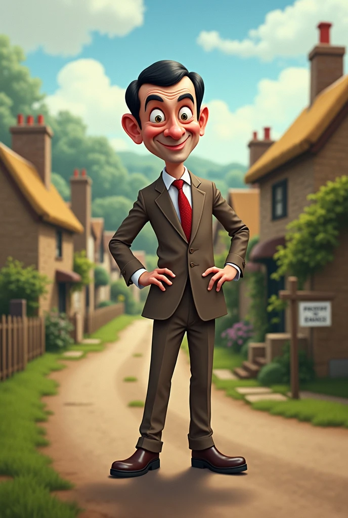 Figure Mr bean in britain room, high quality, detailed background, 8k,35mm , smile,Diorama