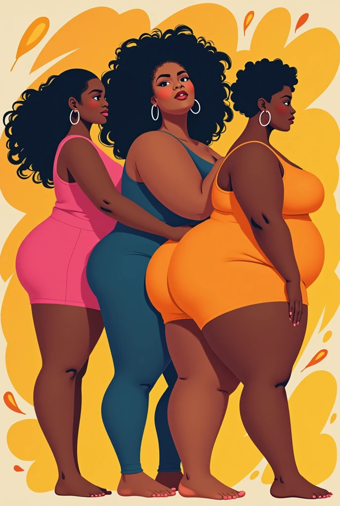 comicbook art, old art style, two women in bikinis are standing in front of a mirror, curvaceous, posing together in bra, smooth curvatures, curvaceous. detailed, curvy model, thicc, thick body, with brown skin, ( ( dark skin ) ), curvy body, alluring plus sized model, two models in the frame, curvy hourglass figure