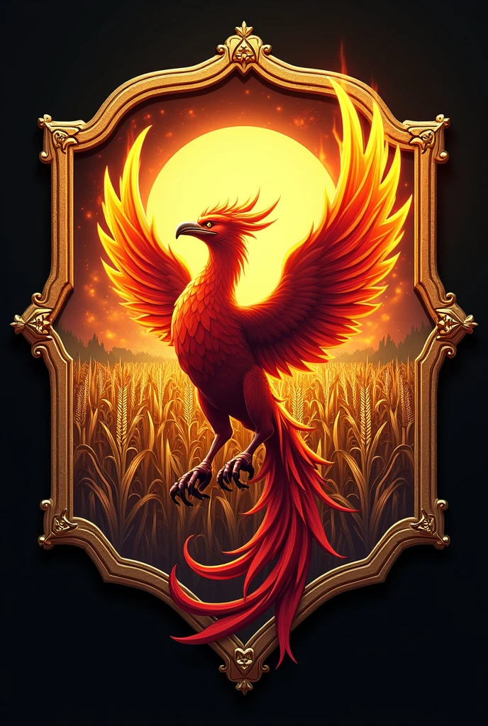 Logo that says TSP that has a trophy and a golden gamer-style Phoenix and a background with green vines and skulls with fire