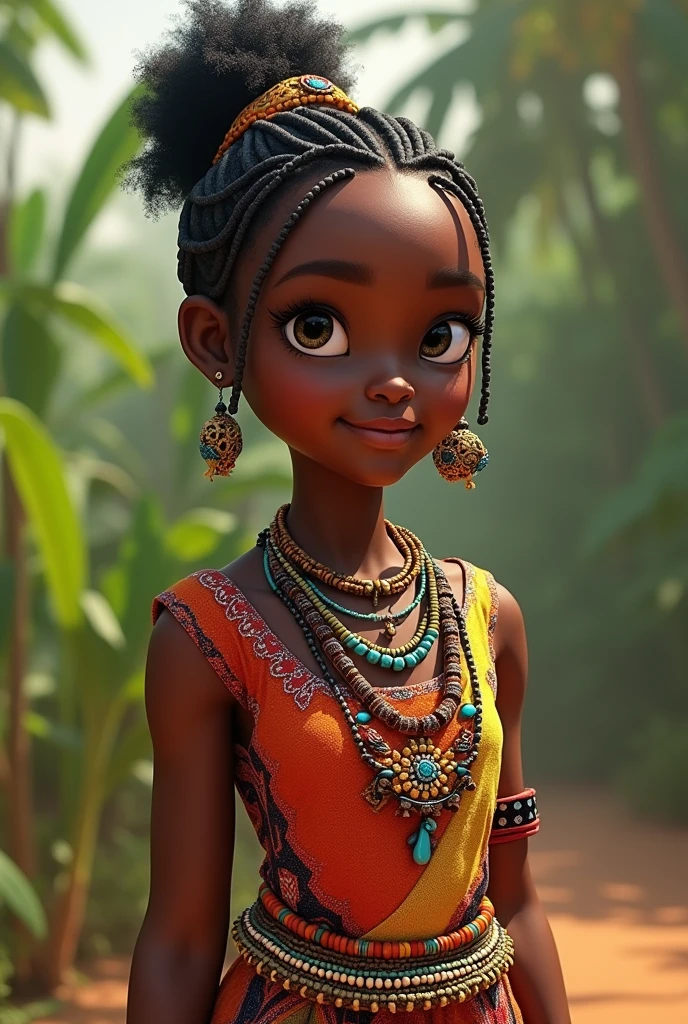 Realistic Innocent village African teen girl