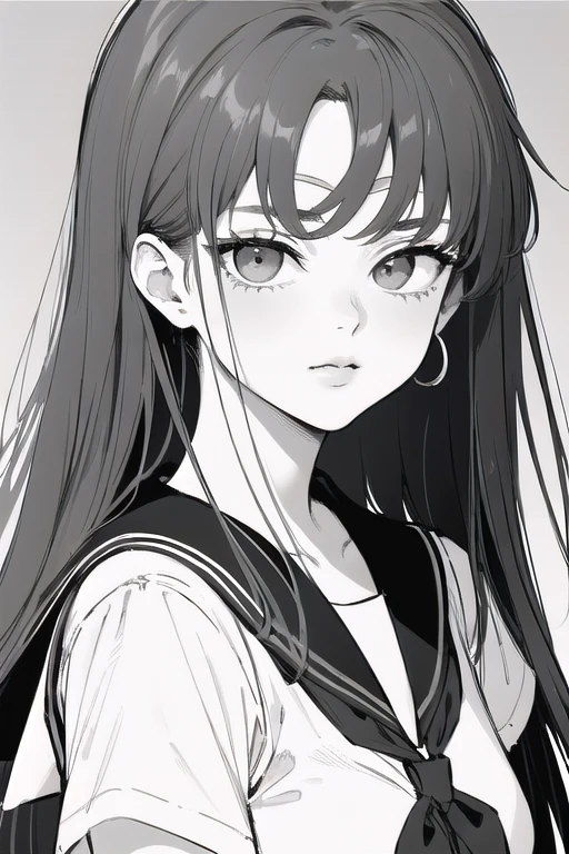 ((masterpiece)), (Highest quality), Official Art, Highly detailed CG, unity 8k wallpaper, Super detailed,
One girl, Sailor Moon, Upper Body, 
(Monochrome:1.2), sketch, (grayscale:1.2),
