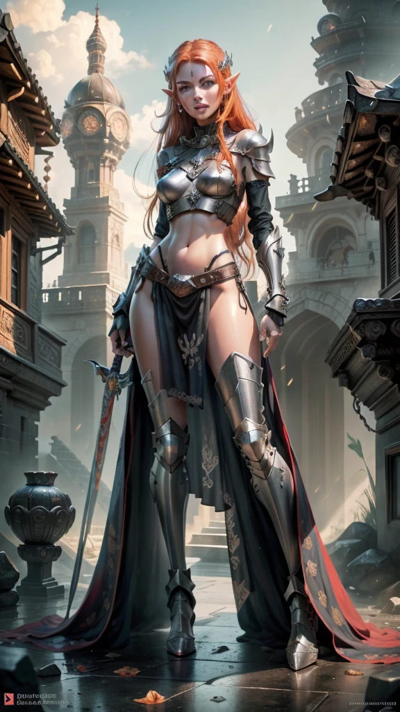 Cute Dragon girl, battle scene, pretty eyes, cool expression, short hair, full body shot, seductive, portrait quality, 8K resolution, rich details, small round face, maid, hand cupped face, rose hair accessory ,showing , fair skin, mood lighting, wearing battle armor, aperture f/1.2, beautiful background, full nude, nipple accessory, seductive