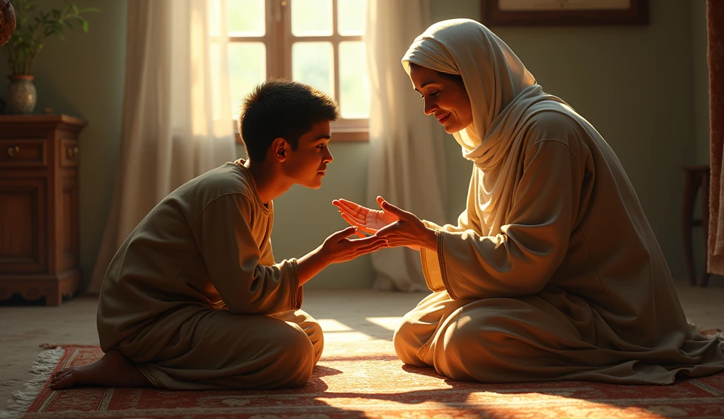 hijab beatiful,realastic,muslim 9 years old son and 25 years old mother hot transparent nightgown