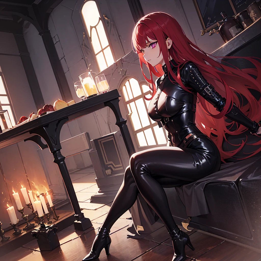 (best quality,8k,masterpiece), solo, an hourglass shaped 18 year old girl is desk humping the corner of a table, ginger, (red hair), (red pupils), black cropped hoodie, erect , (uncontrollable ecstasy:1.2), eyes rolling, heavy breathing, half closed eyes, one eye closed, drooling, collage, (masturbation, crotch rub), red nail polish painted nails, desk corner inside , tongue sticking out, drooling off tongue, mouth open, shiny nails, skin revealed to look sexy, , showing, tight , lips, ((pleasured)), , wet