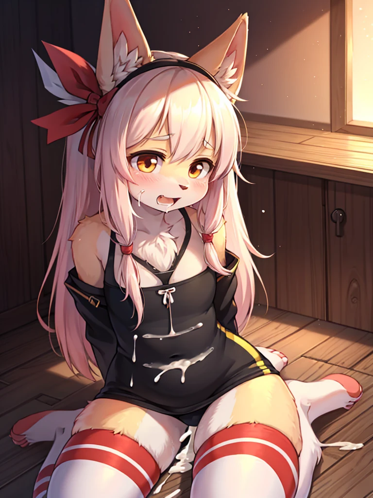 Furry, antro, girl, in a dress, masterpiece