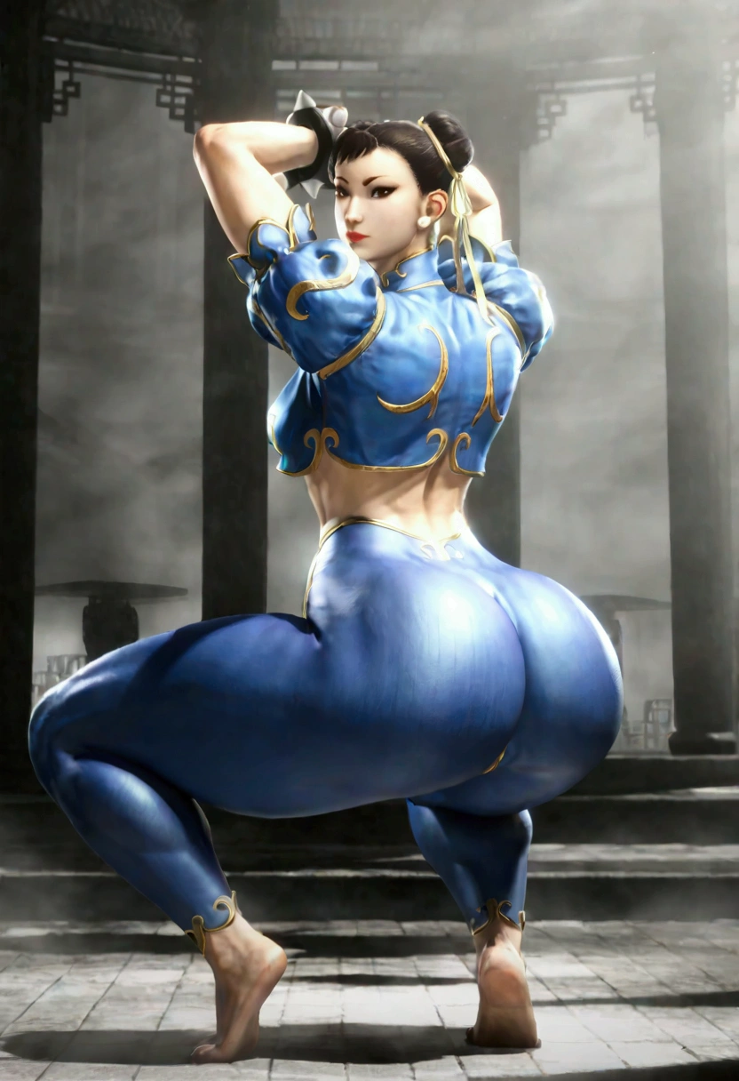 ((Chun li)), ((big ass)), ((better quality)), ((master piece)), She's in a living room, sitting on the couch