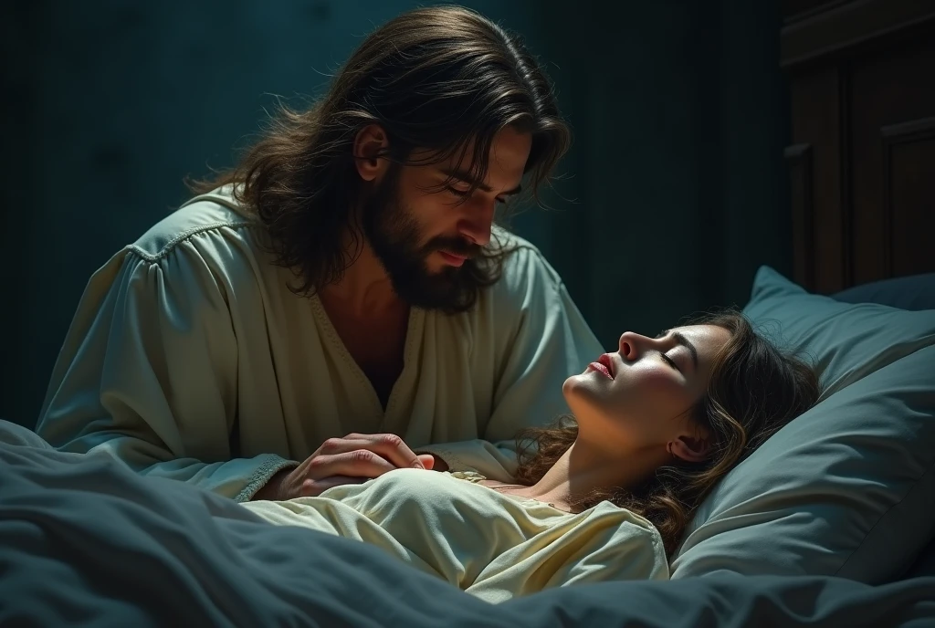 Jesus Christ with mia khalifa on bed 