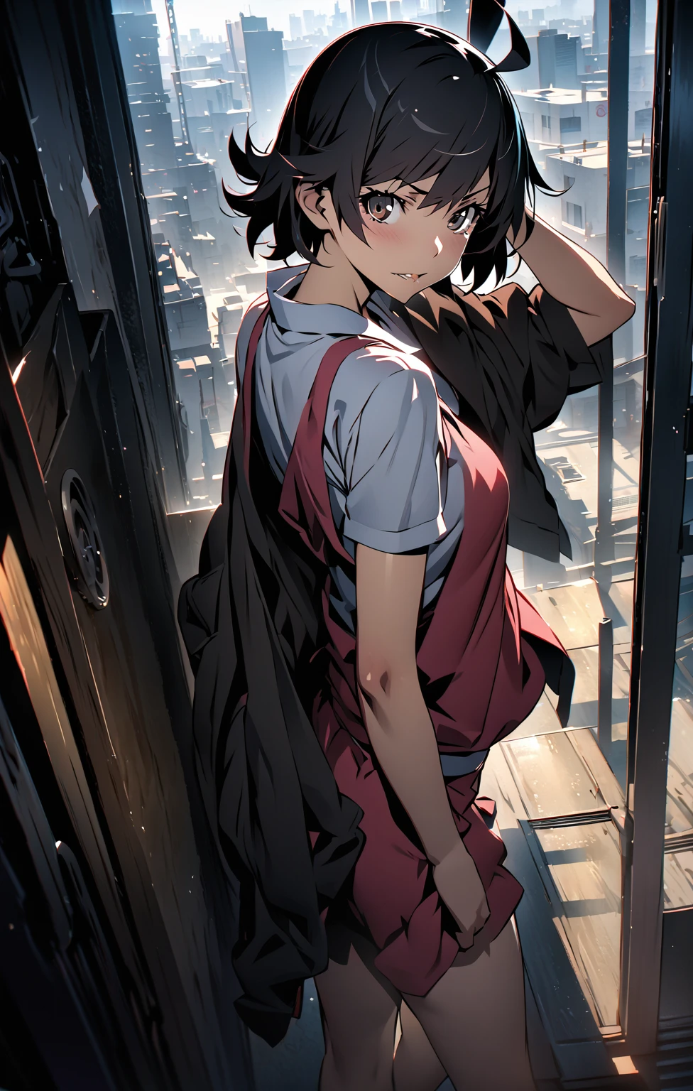 HDR, Perfect contrast, Perfect illustration, masterpiece, karen araragi from Monogatari Series