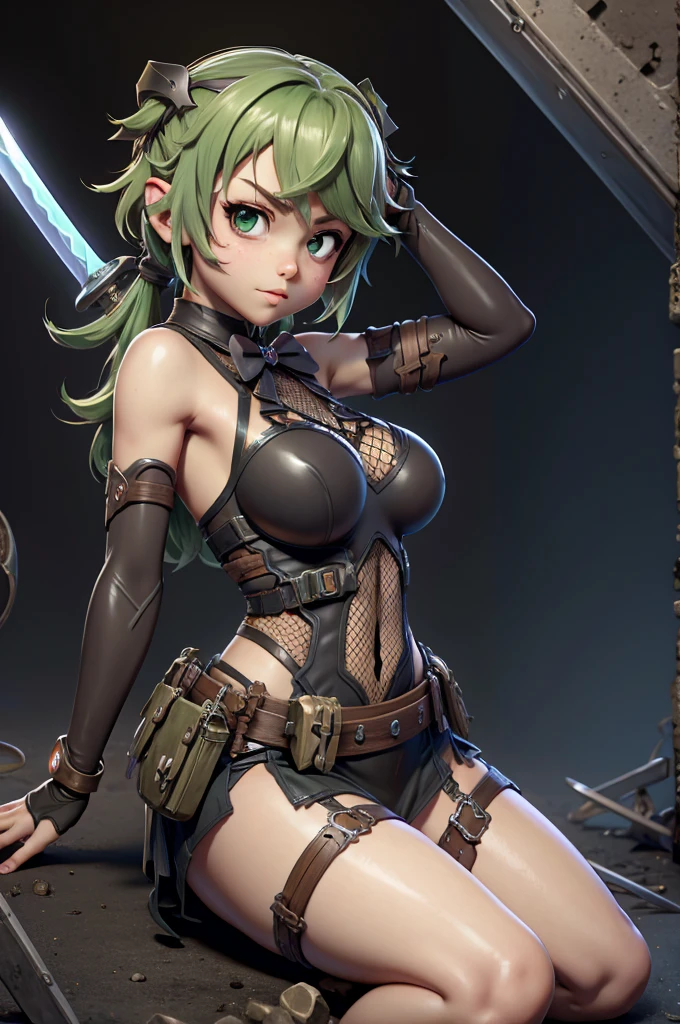 sprite tank, estilo metal slug,sexy,big breast,sinon sword art online