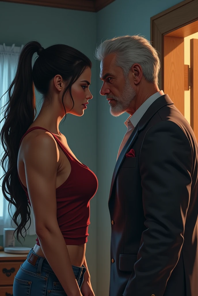 (school,classroom,rape,netorare,from side:1.6,full body:1.6),
(couple:1.6),(husband and wife:1.6),
(husband is standing on wife's ass side:1.6,grabbing wife's hip:1.8),
(wife is a old hag:1.6,Aging:1.5,Wrinkles on face:1.2,Wrinkled face:1.2,a old hag in her 50s with wrinkles on her face:1.5,Has wrinkles around the eyes:1.3,Has laugh lines:1.4,pregnant:1.6,huge sagging breasts:1.6),
nsfw,(wife,all fours:1.6,sex from behind:1.6,afterglow:1.6,orgasm,trembling legs and ass,sweat:1.6,open mouth:1.2),
(open jacket:1.6,open shirt:1.6,open bra:1.6,wife's skirt slip off:1.8,panties slip off),
(restrained:1.2, shackles:1.6, rope),
(bukkake),
,,,
(((masterpiece))),(((highest quality))),(((4k,8k))),(((extremely detailed CG))),(((high res, very displeasing))),
(((realistic illustration,photorealistic,depth))),(((1.5 intricate details))),((((Ultra Wide Shot)))),
((((a screenshot of UE5 of))),
(perfect anatomy,beautiful eyes, detailed eyes, clean eyes, Natural Eyebrows),
,,,
strong light