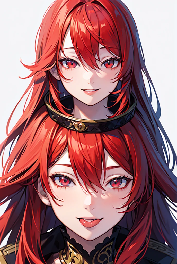 a beautiful girl with vibrant red eyes, messy pink and blue hair, detailed facial features, highly detailed portrait, intricate detailed hair strands, dramatic lighting, magical fantasy, ethereal, digital art, cinematic, concept art, award winning