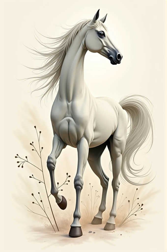silverpoint portrait, in beige tone of full length, a unicorn, dawidowicz surreal, magic realism, typography ,in the style of futurist mechanical precision, mysticism inspired, detailed composition , art by Tim Jacobus, in the style of animated gifs, Venetian school, Art by Quentin Blake, Alberto Vargas, Zdzislaw Beksinski, conceptual art, painting