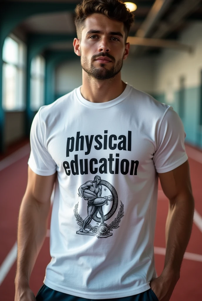 Create a work cover about Toma Baquete and with the name Physical Education