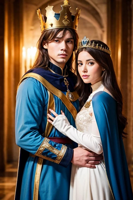 Prince and princess looking and posing together with love in royale background HD quality. For dp white couple. Fairytale
