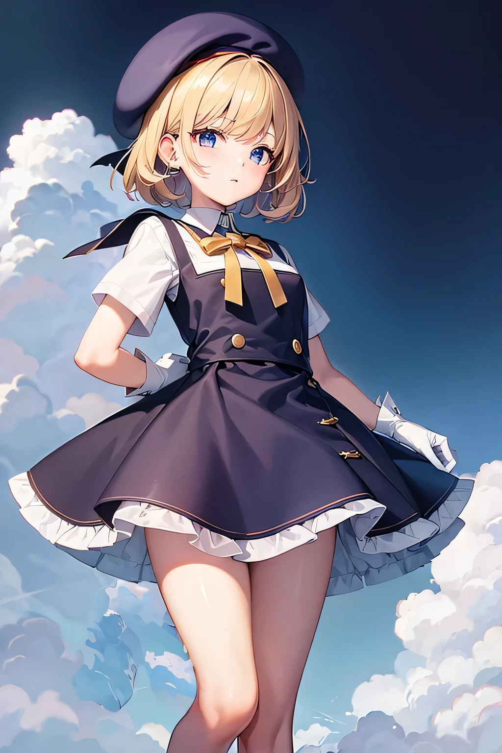 anime image of a woman holding a purse and a purse, detailed key anime art, in dress, close - up shot, close-up shot, detailed digital anime art, thighs close up, close up shot, clean detailed anime art, a hyperrealistic , anime maids riding early tanks, bottom angle, , hyperrealistic