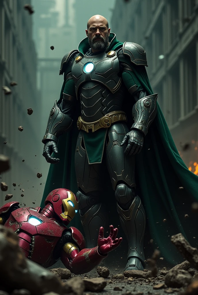 Robot Downey jr aka rdj as doctor doom fight with ironman