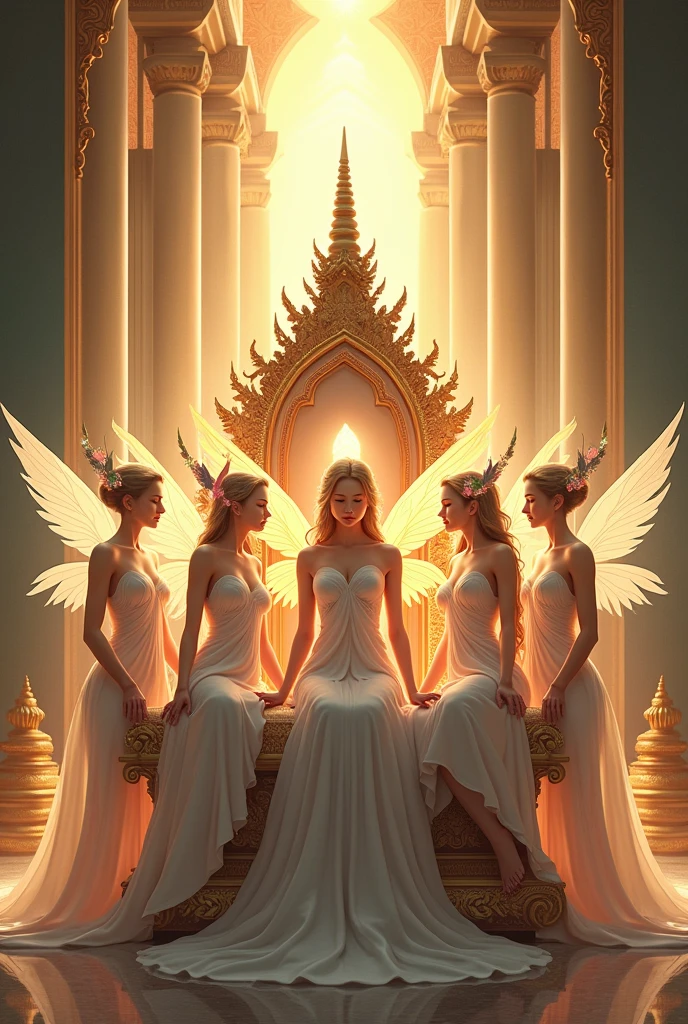 ((Best picture quality, 8k, tmasterpiece:1.3)), 3 Queen Medusa,(Break through the sky), naked Beautiful woman with exposed breast and nipple,Ultra-fine face, A detailed eye, double eyelid,The skin is smooth and delicate,Reflective skin,They want,Beds,Sit Pose,Faraway view