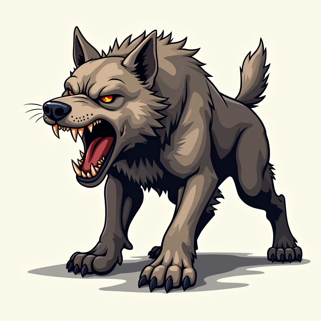 Howling werewolf icon 2d