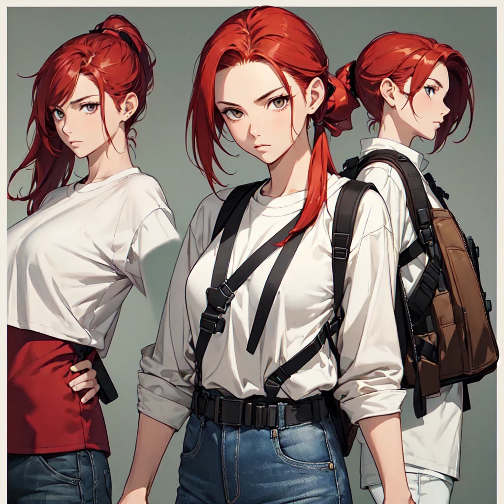 (masterpiece, best quality),  intricate details,
1girl,  
 <lora:kurisetest:0.8> kurisu makise, hair between eyes, hair over shoulder, long hair, (purple eyes:1.1), red hair, straight hair,, black pantyhose, black shorts, brown coat, coat, collared shirt, long sleeves, necktie, pantyhose, pantyhose under shorts, shirt, short shorts, shorts, sleeves past wrists, white shirt, wing collar,
