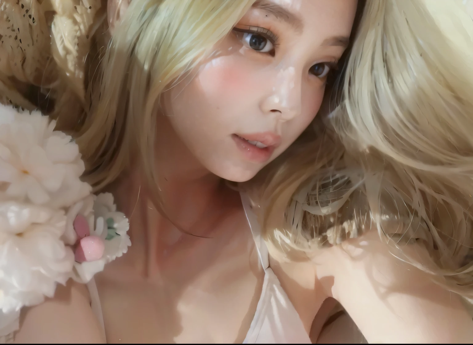 ((Best quality, 8k, Masterpiece :1.3)), 1girl, Pretty woman with slender abs :1.3, (Medium-short hair, Huge breasts :1.2), Cardigan :1.1, Ultra-detailed face, Detailed eyes, Double eyelid