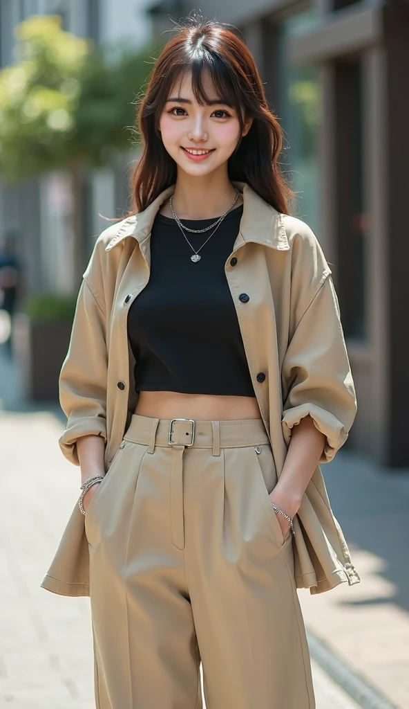 uhd.Masterpiece、Masterpieces、Ultimate Quality、Serious secretary、A suit with attention to detail,business suitを着る、Wear a trench coat、Proportions of fashion models、Strict women、Quality shirt、Jacket and pants、business suit、SFW.Big Breasts、A breathtakingly beautiful body、