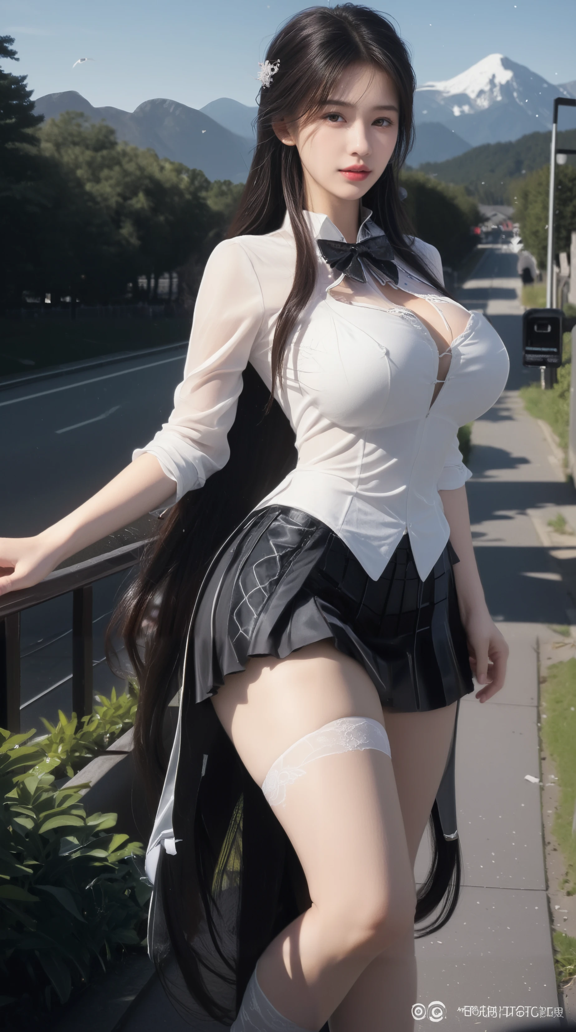 (A hyper-realistic)、(hight resolution)、(8K)、(ighly detailed)、(beautifully detailed eyes)、(top-quality)、(ultra-detailliert)、(masterpiece)、(A detailed face)、Beautiful sexy woman standing on the city darket , long dark brown hair,(( no clothes nude , white sport shoes, black sport gloves, knee protector, tie collar, ear studs, clear glasses))、Very gigantic-breasts:1.u can clearly see the shape of the chest、belly visible, nude 、long legged, butt