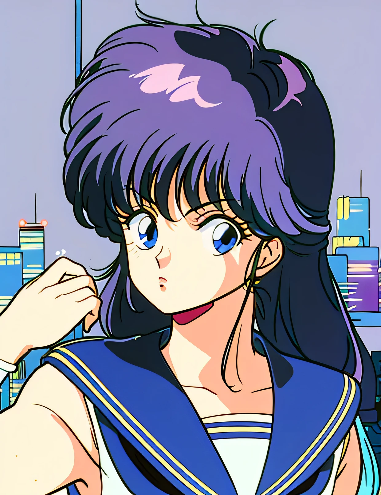 80s anime girls, future, City Pop, future funk, Cyberpunk, Sailor Moon