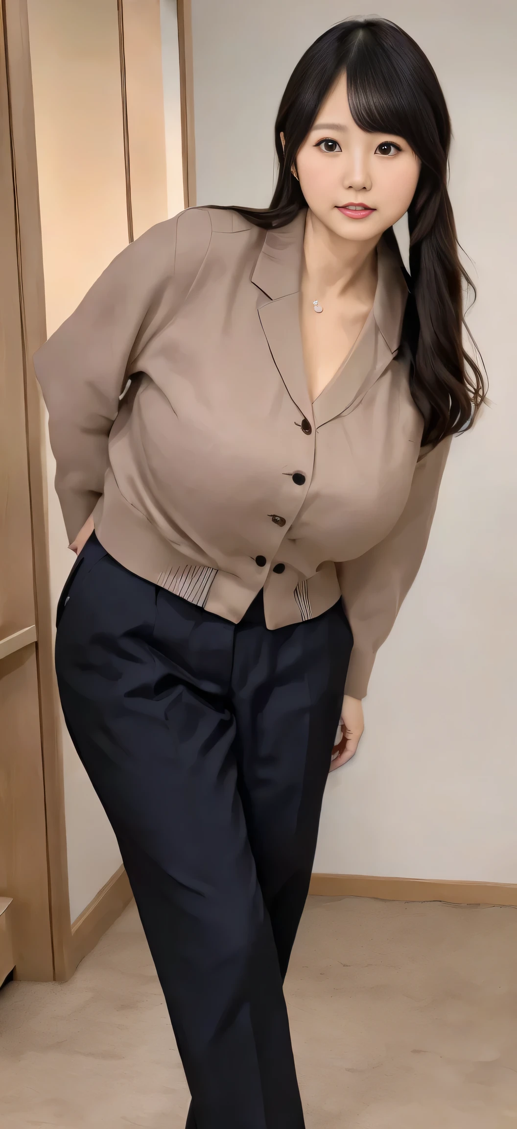 Actress Fan Bingbing as a beautiful woman in a pink kimono,Colossal tits,the body is plump,Raised sexy