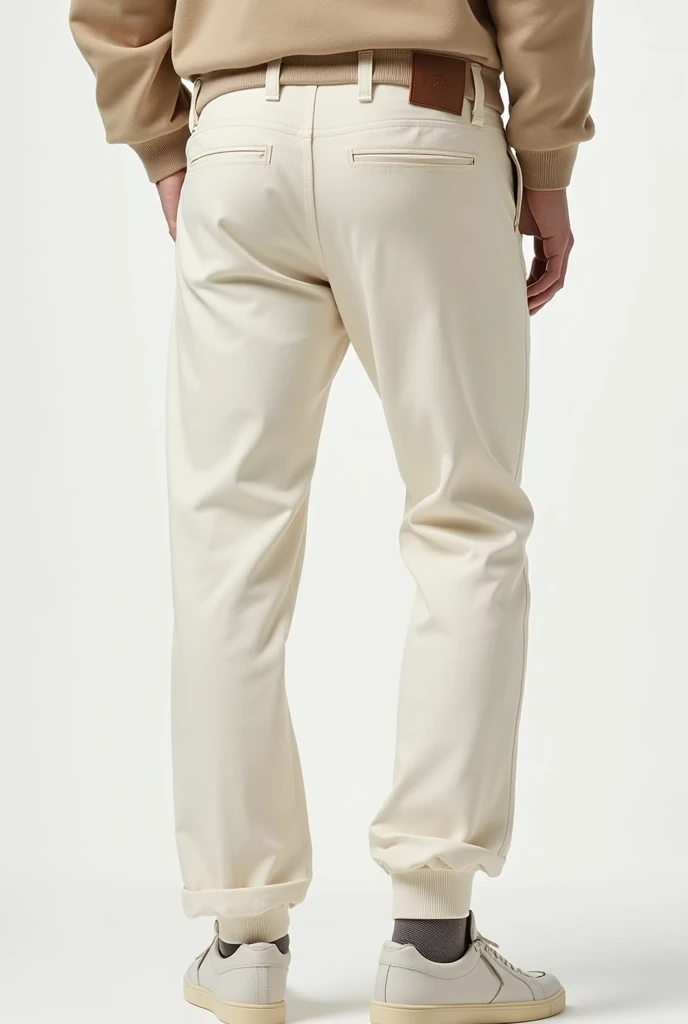 A set of interesting design cream colored sweatpants for men 