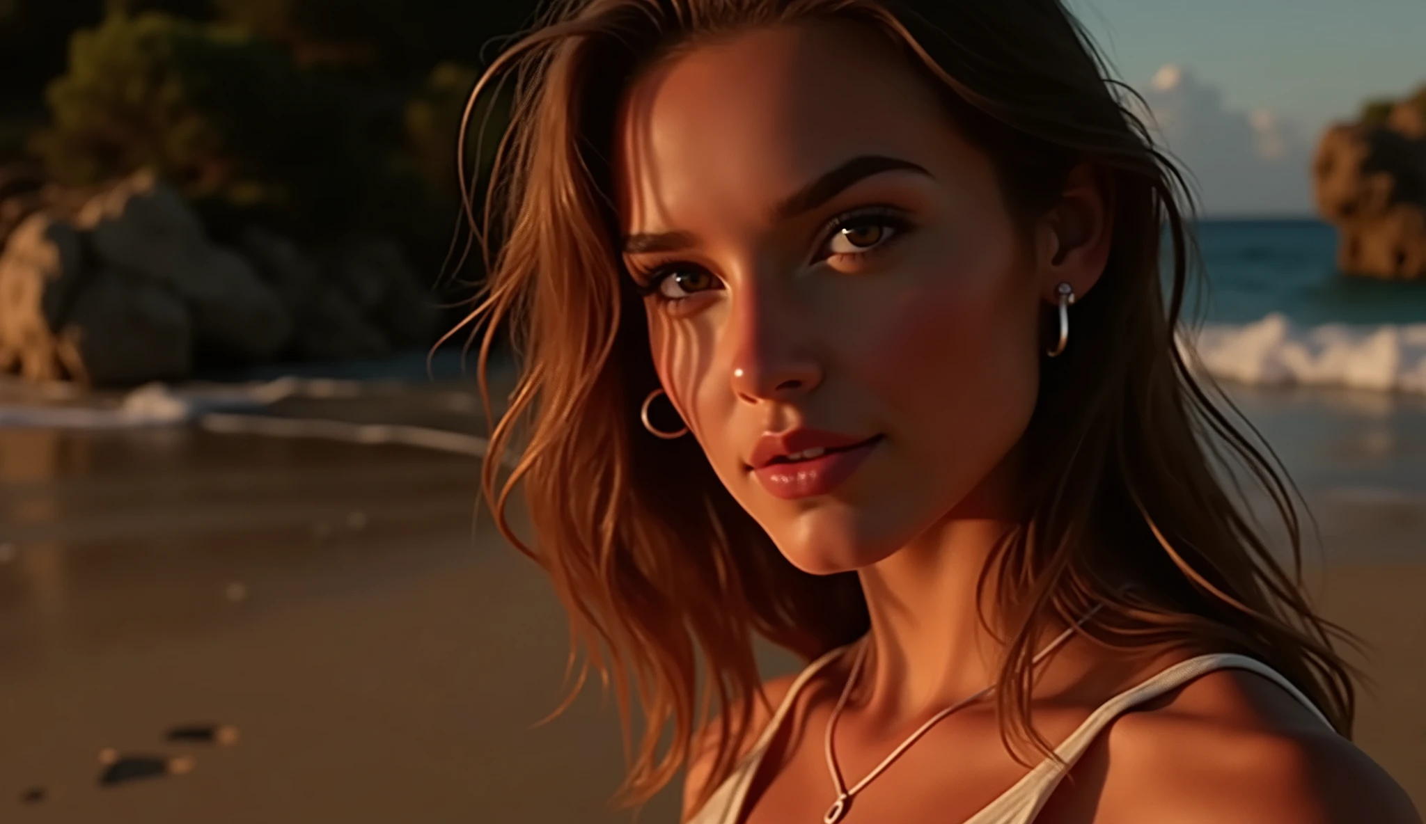 portrait photo of JoSkriver beautiful woman hair , double bun, hiking trail in zions national park, full red lips, (masterpiece) (best quality) (detailed) (8k) (HDR) (wallpaper) (cinematic lighting) (sharp focus) (intricate)